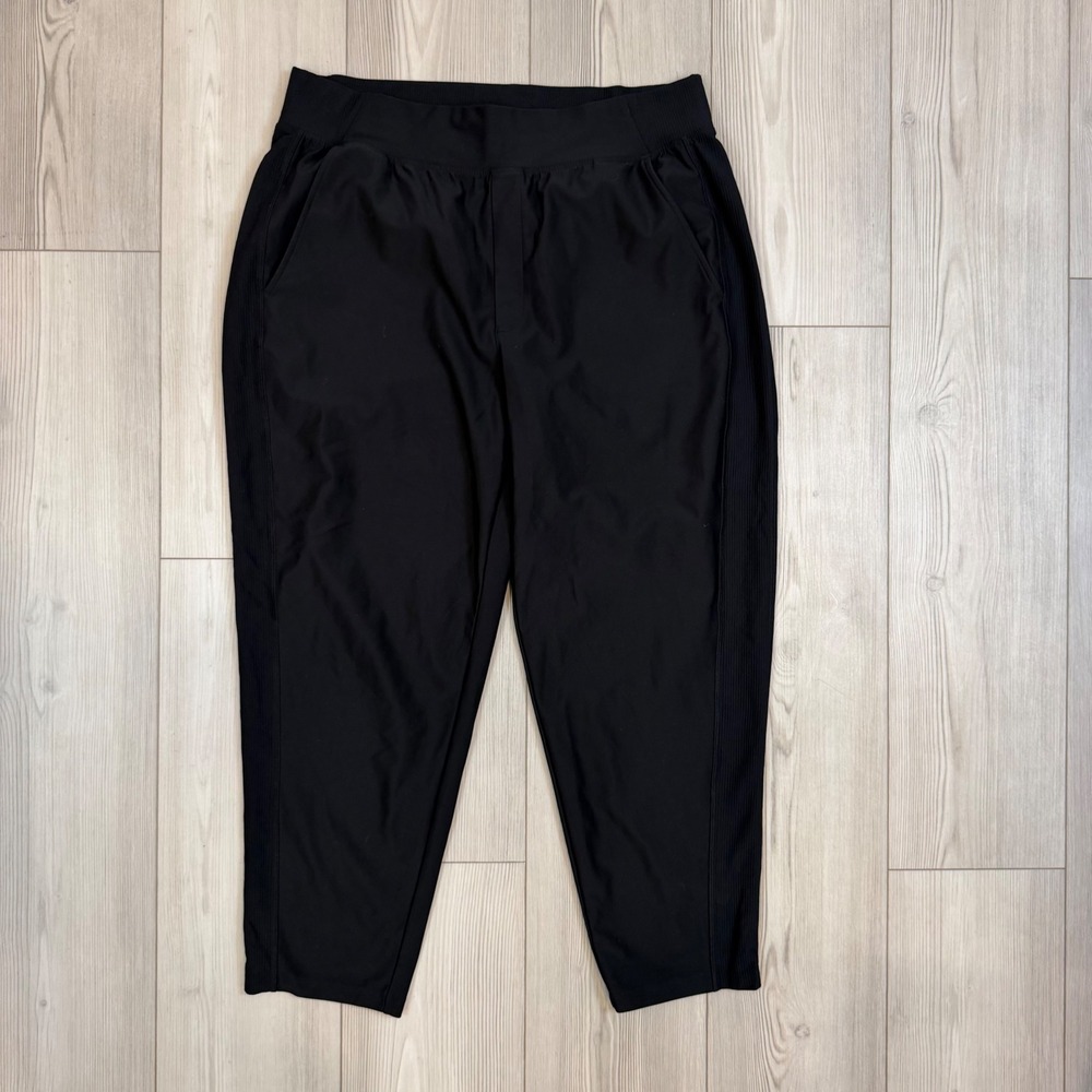 Old Navy High-Waisted PowerSoft Combination Taper Pants Joggers Black XL 656026